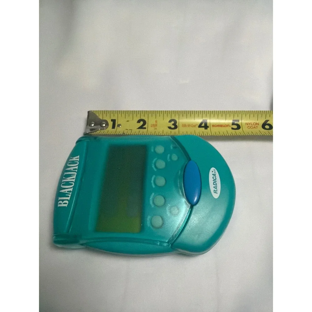 Radica Blackjack Flip Top Handheld Electronic Game Teal Green Vintage Casino Toy